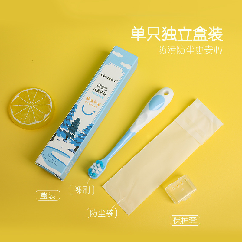 Hot Selling Children's Toothbrush Soft Bristles Wholesale Independent Single Baby Cartoon Bag Handle Toothbrush Wholesale Manufacturer