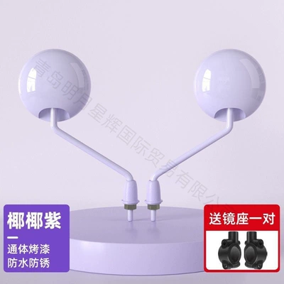 mirror decoration small accessories — Other Electric Vehicle Accessories - coconut-purple-full-body-paint-waterproof-and-rust-proof-a-pair-of-mirror-holders