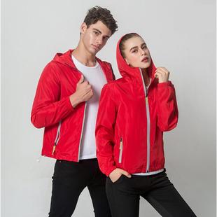 Factory Direct batch 2023 spring and autumn single-layer sports windbreaker parent-child wear reflective stripe zipper coat printed LOGO group clothes