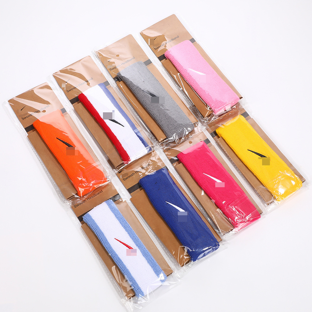 Cross-border thickened towel fabric sports headband with multi-color embroidery, sweat-absorbing and anti-sweat headband for basketball, fitness, and running