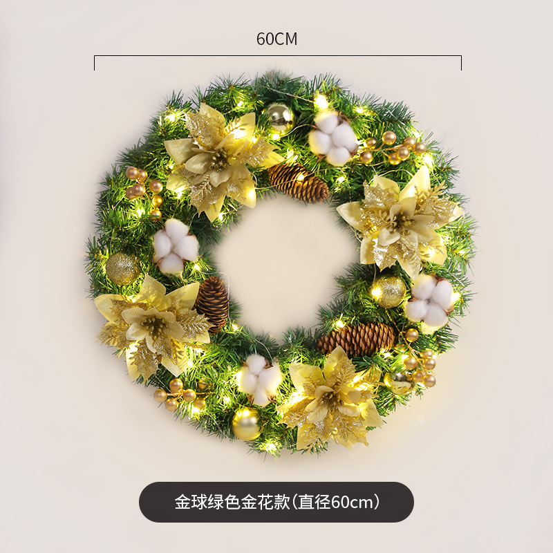 Navidad decoración Garland ratán 40/50/60cm Navidad decoración escena diseño puerta colgante ratán decoración suministros