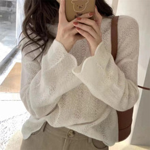 日系镂空圆领提花针织开衫女2023新款夏季宽松外套百搭洋气衣上衣