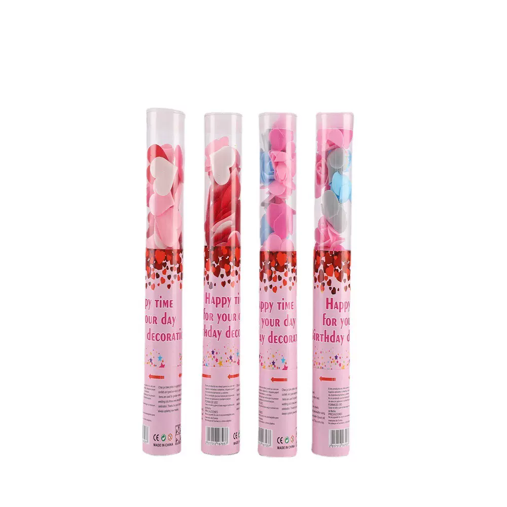 新款婚礼庆典气氛用品造型泡沫花礼花粉红喜庆礼炮厂家直销批发