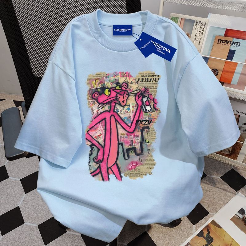 100% シンプルなデザインのレタープリント半袖レディースイントレンディなブランド T シャツ夏多用途ルーズトップ|undefined