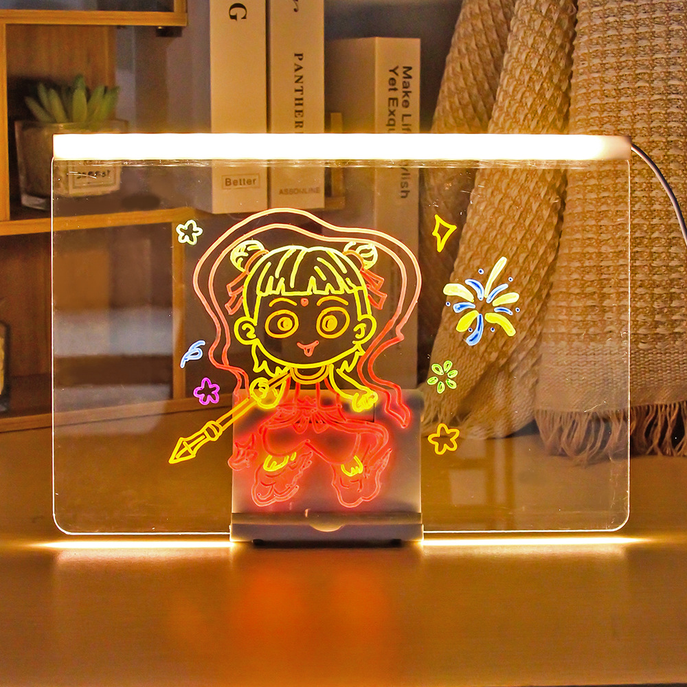 Erasable fluorescence drawing board, interactive toy, graffiti, children's creativity, Birthday gift 4