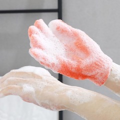 入浴用5本指手袋、角質除去、肌を傷つけない泥こすり、入浴用角質除去手袋、新作入浴タオル