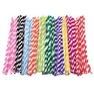 Children's educational DIY toy two-color plush strip twist bar twist hair root two-color wool strip
