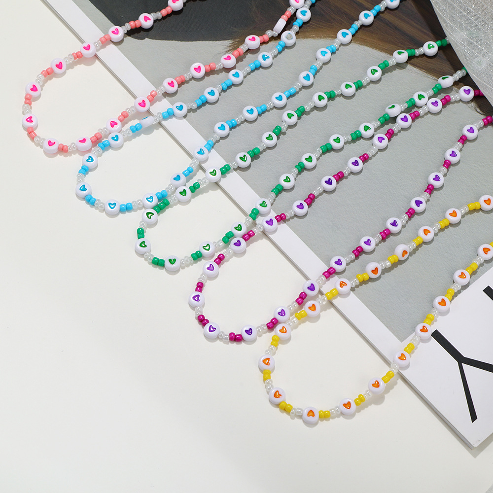 Koreanische Art Herzform Künstliche Perle Perlen Frau Halskette display picture 4