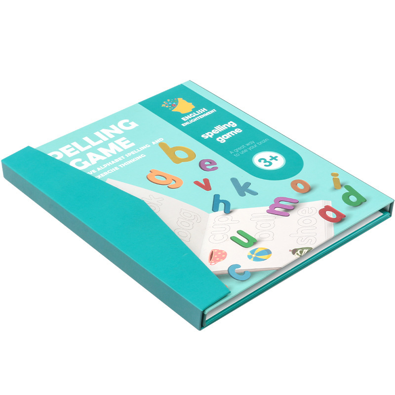 Juego de ortografía magnética de madera transfronteriza Puzzle de iluminación Educación temprana Diversión 26 letras en inglés Juguetes cognitivos