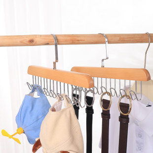 Solid Wood Hanger Log Vintage Wooden Sling Multifunctional Tie Hook Real Clothes Hanger Dormitory Storage Artifact