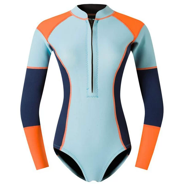 Light blue and orange one-piece