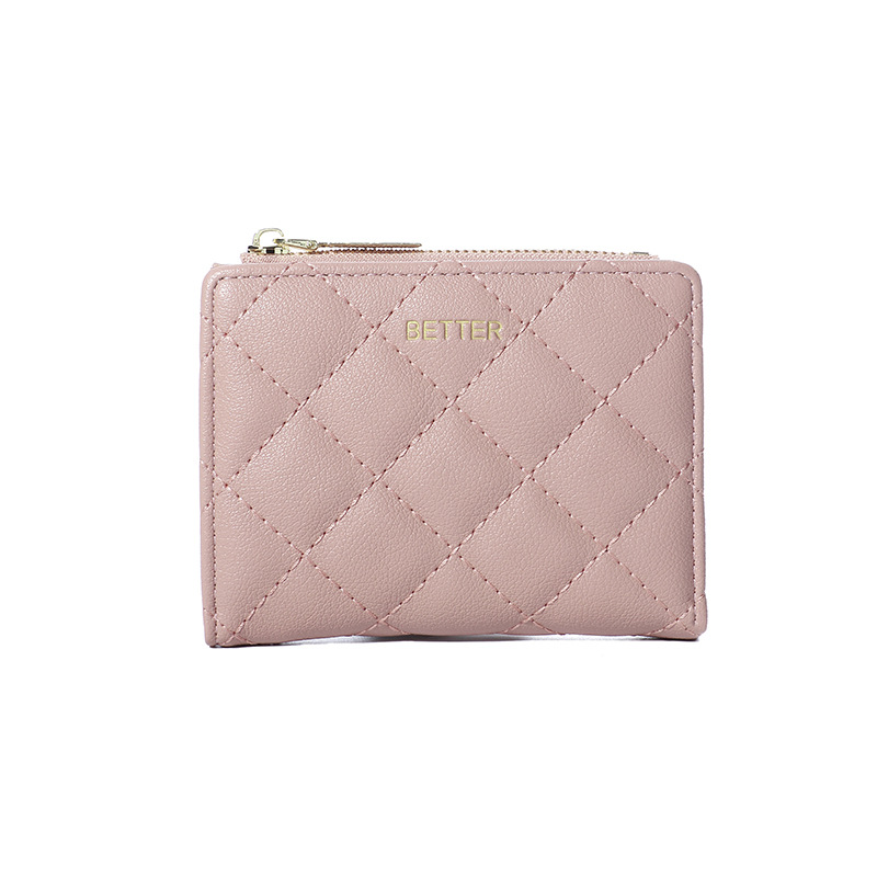 Nueva billetera de gran capacidad simple billetera de mujer billetera de color sólido corto monedero con cremallera de alta calidad para mujer