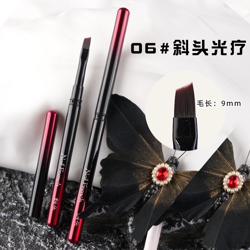 跨境金属杆美甲笔刷套装全套方圆光疗笔彩绘笔功能扫扫笔美甲工具|undefined