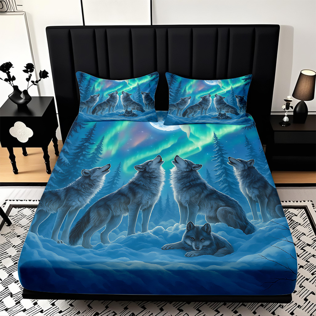 TEMU / JIT impresión digital 3D transfronteriza serie de wolf molido cama de cama de cama de cama para diseñar