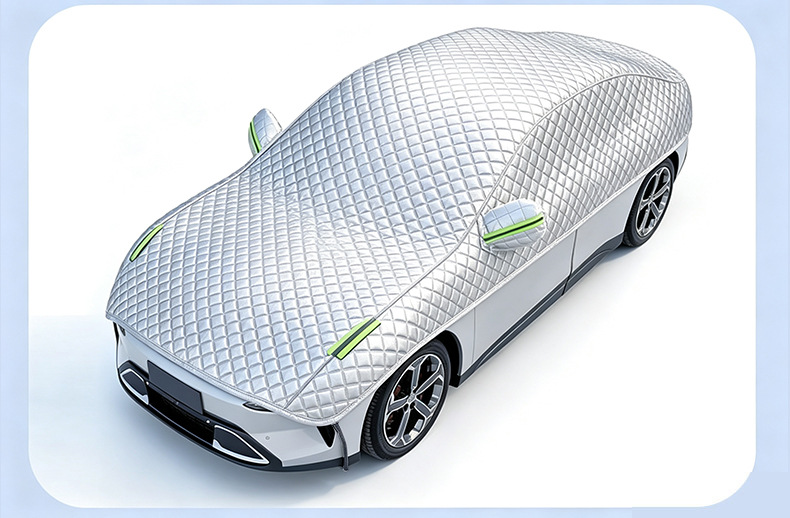Car half-cover car cover, sun protection and heat insulation cover, thickened car sunshade, rainproof and dustproof full car half-cover