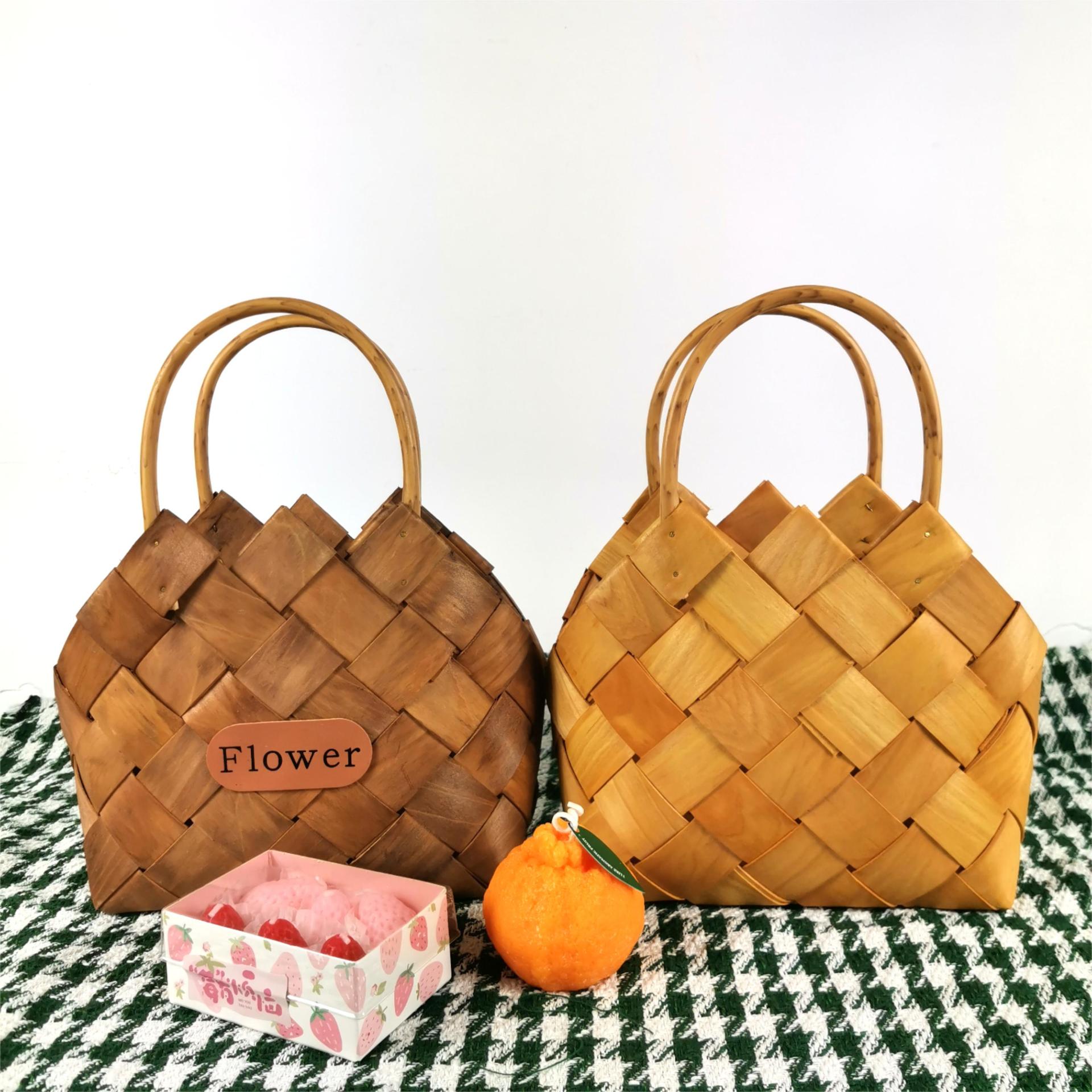 工厂包邮手工编织节日礼篮中秋节伴手礼提篮编织手提篮编织手提包
