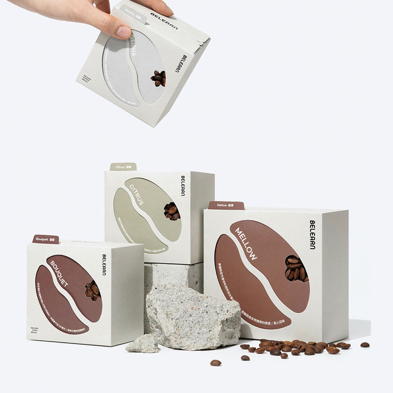 Color Printing White Cardboard Box Blue Mountain Mocha Latte Packaging Hanging Ear Cold Extract Coffee Special Paper Packaging