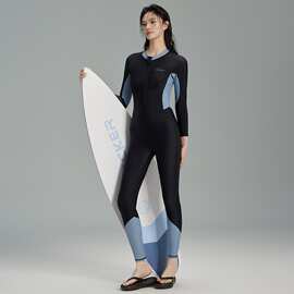 批发潜水服防晒长袖沙滩连体水母衣冲浪服连体一件式大码女泳衣