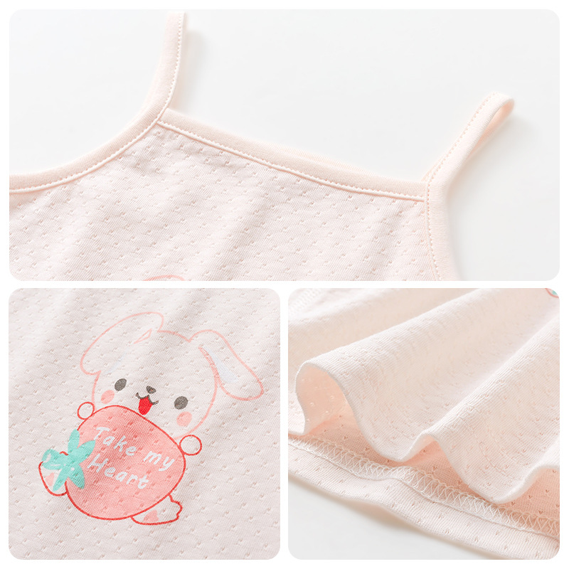 Las niñas camisola verano recién nacido algodón fino sin mangas niño desgaste interior tocando fondo vientre protección ropa bebé desgaste del verano