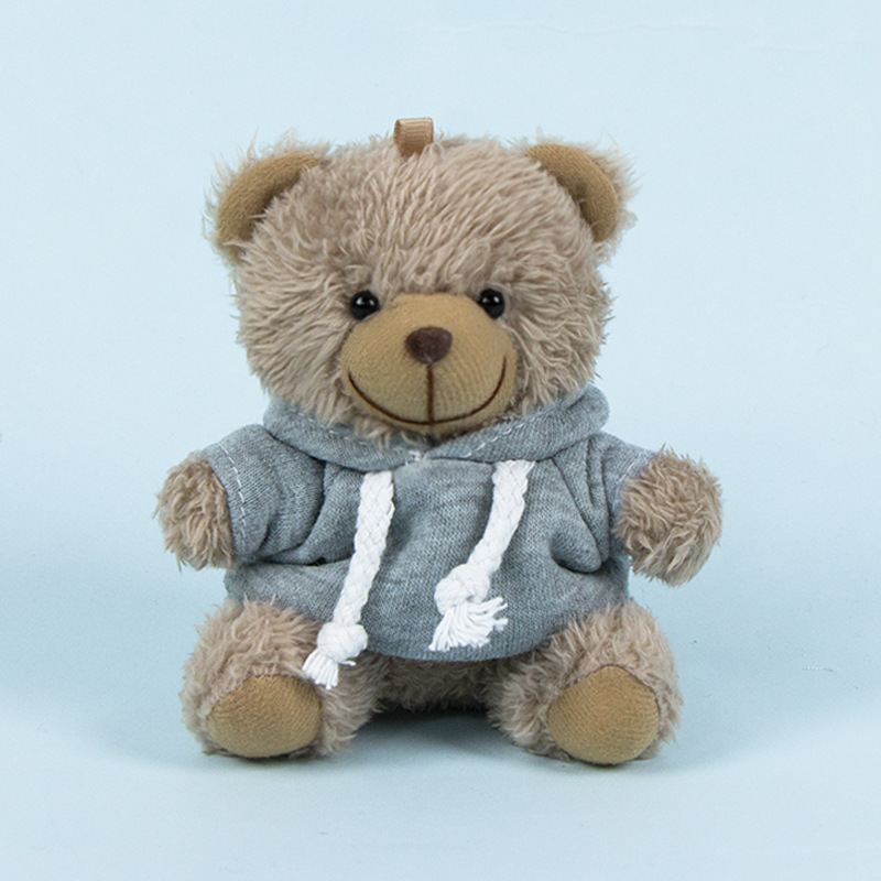Lindo osito llavero colgante regalo creativo muñecas de peluche vestidas osito de peluche colgante de mochilas escolares para parejas