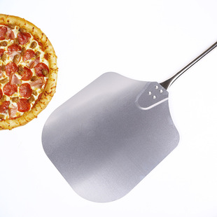 12-inch long handle pizza shovel aluminum pizza transfer shovel wooden handle pizza shovel square lengthened pizza shovel