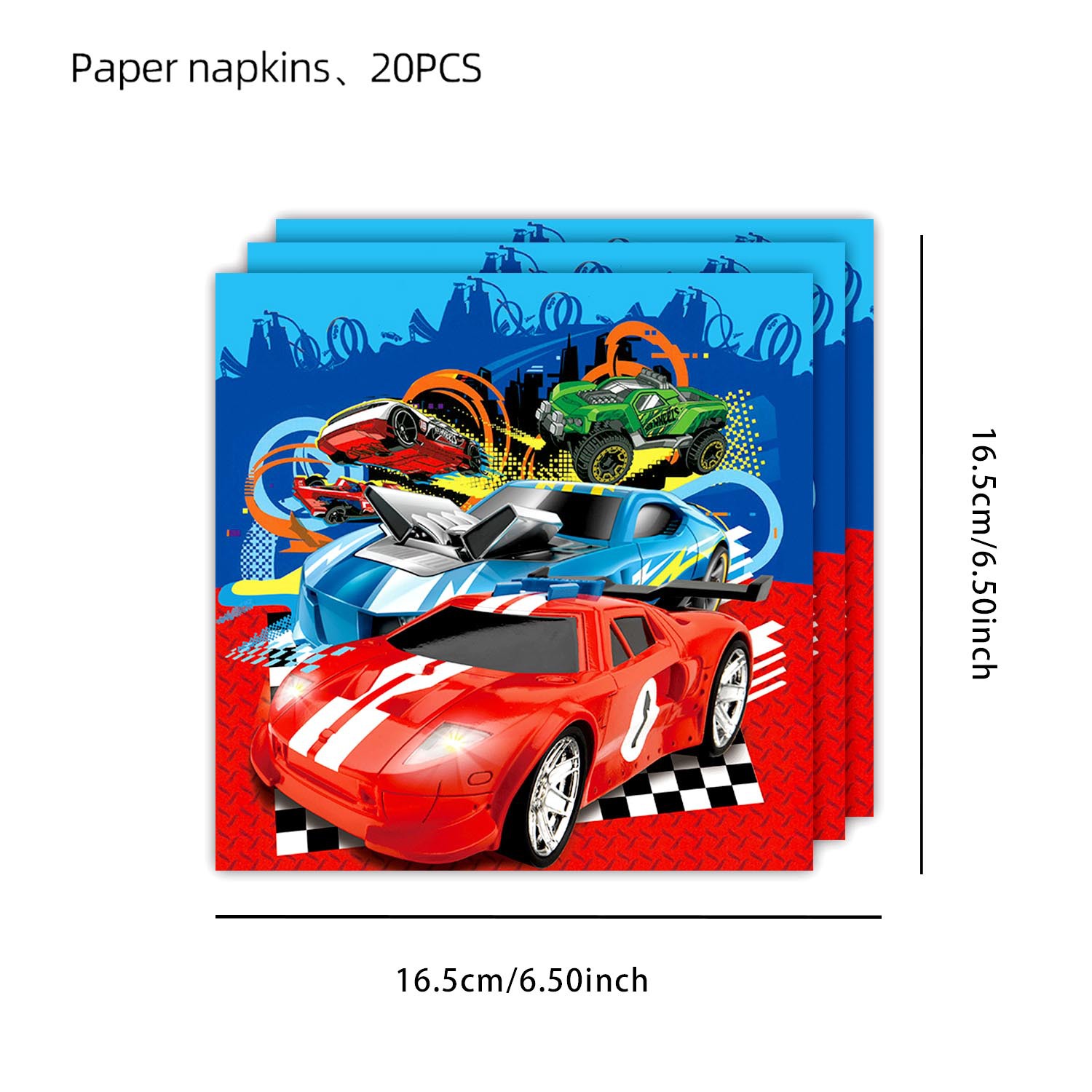 Amazon Hot Sale Hot Wheel Racing Theme Party Party cubiertos bandejas de papel tazas de papel bandejas de tracción