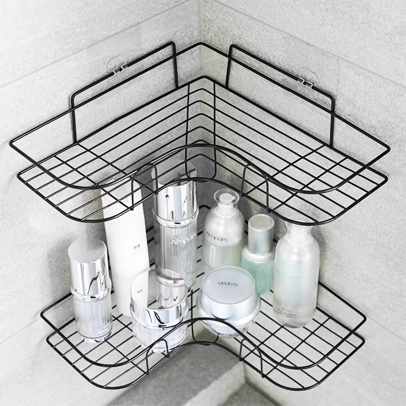 Rack de almacenamiento de inodoro inodoro inodoro sin perforación de pared triángulo de baño lavabo estante de almacenamiento de cosméticos