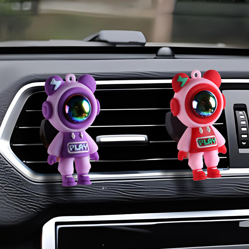 [Transfronterizo] Abrazadera de salida de aire para automóvil, perfume para automóvil, adornos de dibujos animados, accesorios de decoración, astronauta para automóvil, oso