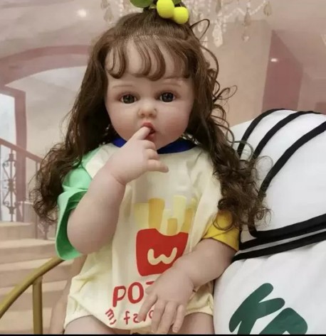 Npk60cm cuerpo de tela de pelo largo de simulación de muñeca renacida muñeca transfronteriza suministro de entrega de una sola pieza