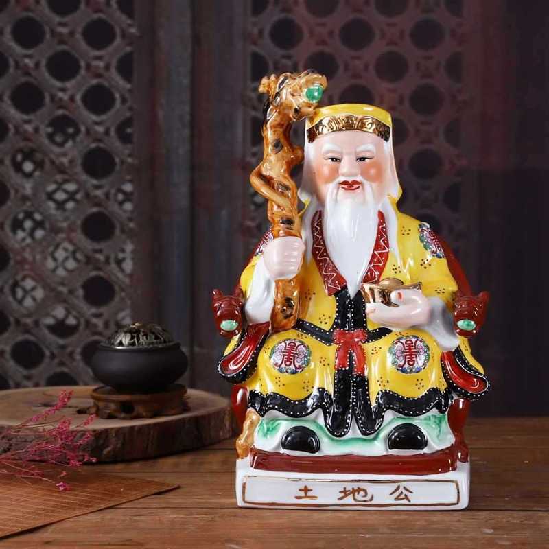 陶磁器の土地の公の土地のおばあさんの像の6寸-42寸の土地のおじいさんの土地の乳の仏像の置物|undefined