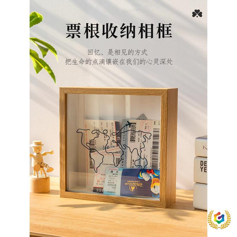 ✮ Ticket Stub Storage Frame Hollow Concert Ticket Travel Postcard Map Airline Ticket Display Ticket DIY Hanging Frame