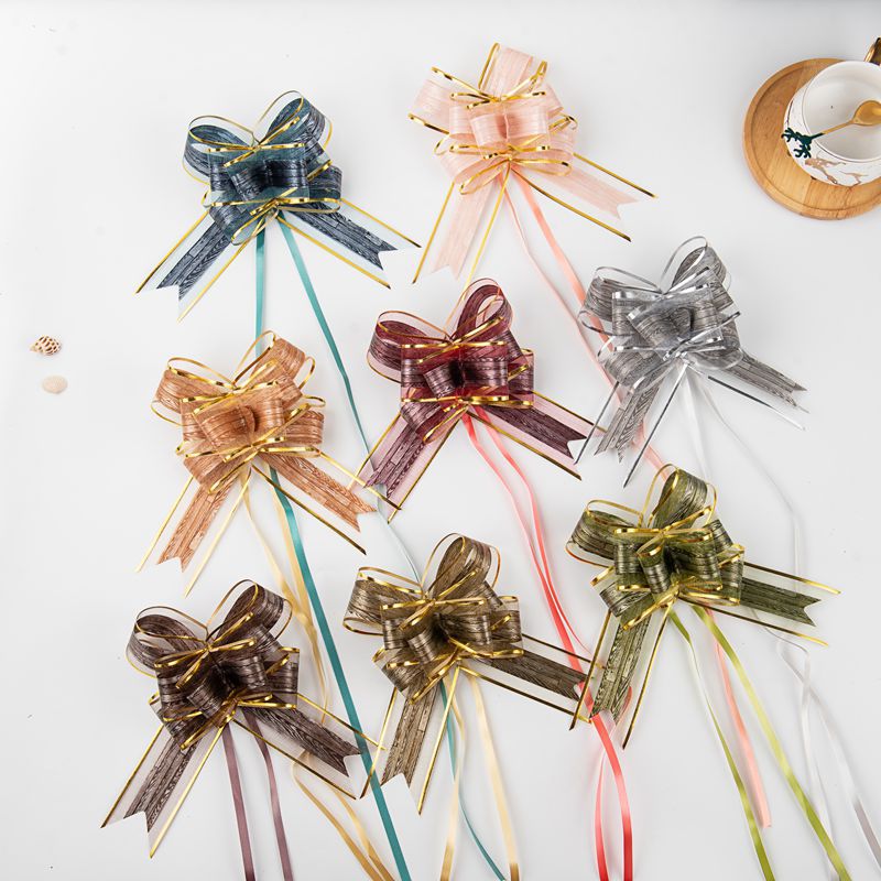 Transfronterizo 2023 Nuevo 50 gran patrón de tablero de madera clásica nieve hilo arco mano-Tirado flor decoración de Navidad guirnalda cinta