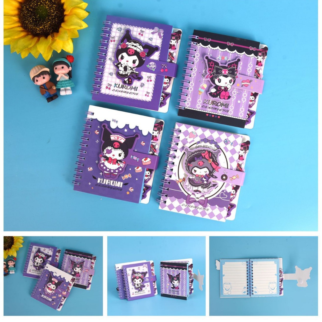 Caricatura encantadora Stevie Capibala oso pequeño Maculome cuadrado clasificador de bobinas cuaderno de papelero