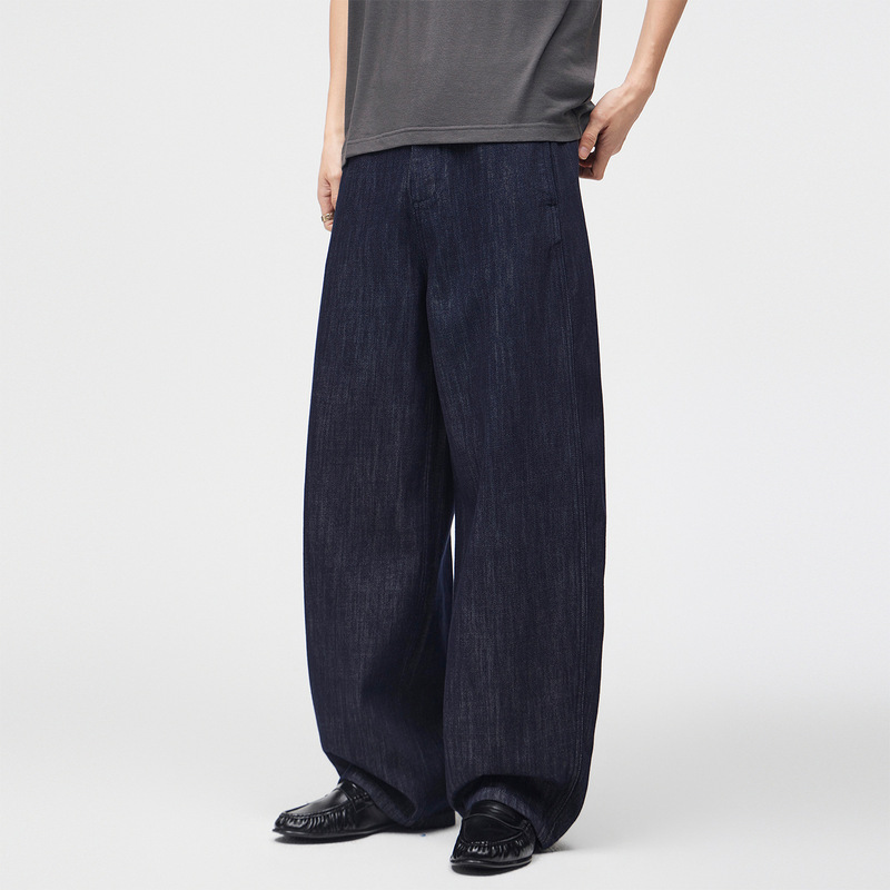 American Fashion Trendy Brand Dark Blue Scimitar Jeans for Men 2026 New Style Loose Wide-Leg Drapey Plus-Size Long Pants American Fashion Trendy Brand Dark Blue Scimitar Jeans for Men 2026 New Style Loose Wide-Leg Drapey Plus-Size Long Pants
