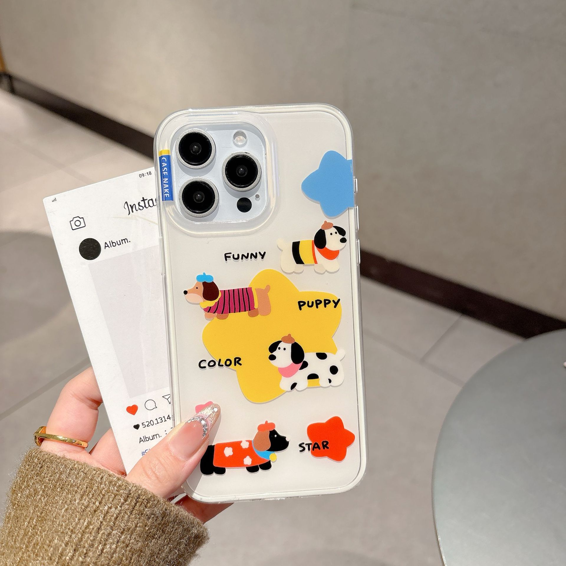 Cartoon Star Dachshund Dog Adecuado para Apple 16ProMax Funda para teléfono 15/14 Nuevo soporte 13 nicho 15Pro