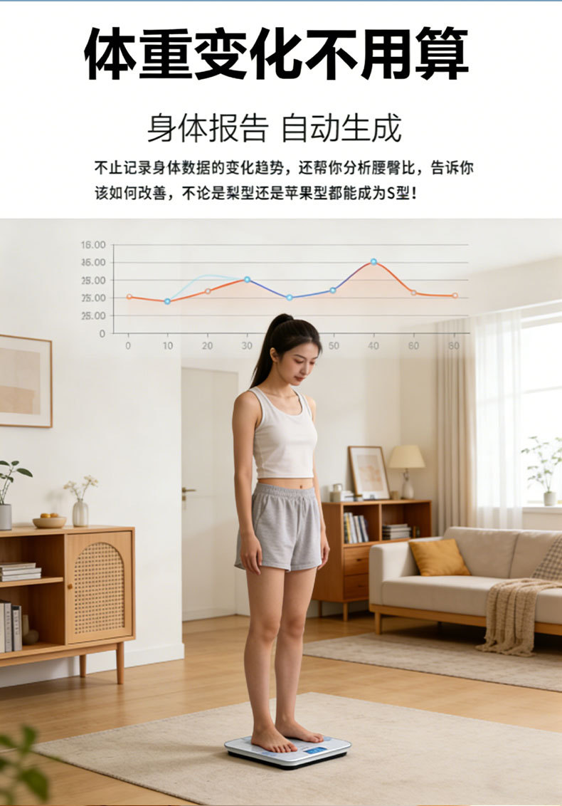 Durable Body Weight Scale Household High Precision Electronic Scale Weight Loss Dedicated Compact Dorm Personal Scale Smart Body Fat Scale
