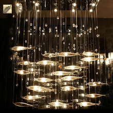 酒店大堂灯商用宴会厅主题餐厅鱼形吊灯别墅餐桌艺术造型灯具