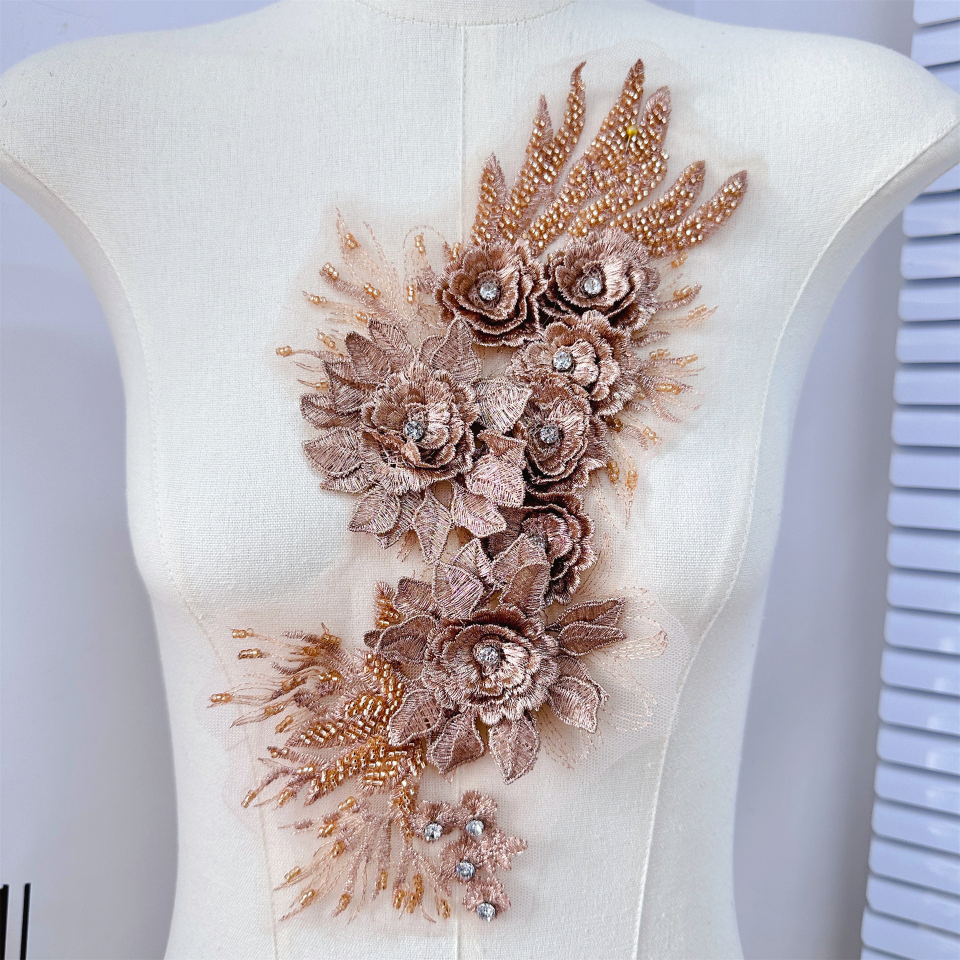 21g Weight Clothing Sticker Patches Classification 1 Piece Quantity Polyester Material Flower Pattern Elegant Style 1 Piece Elegant Flower Polyester Clothing Sticker Patches 5