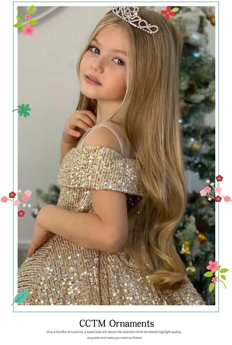 Rochie de prințesă cu paiete pentru fetițe la evenimente_voghion.com