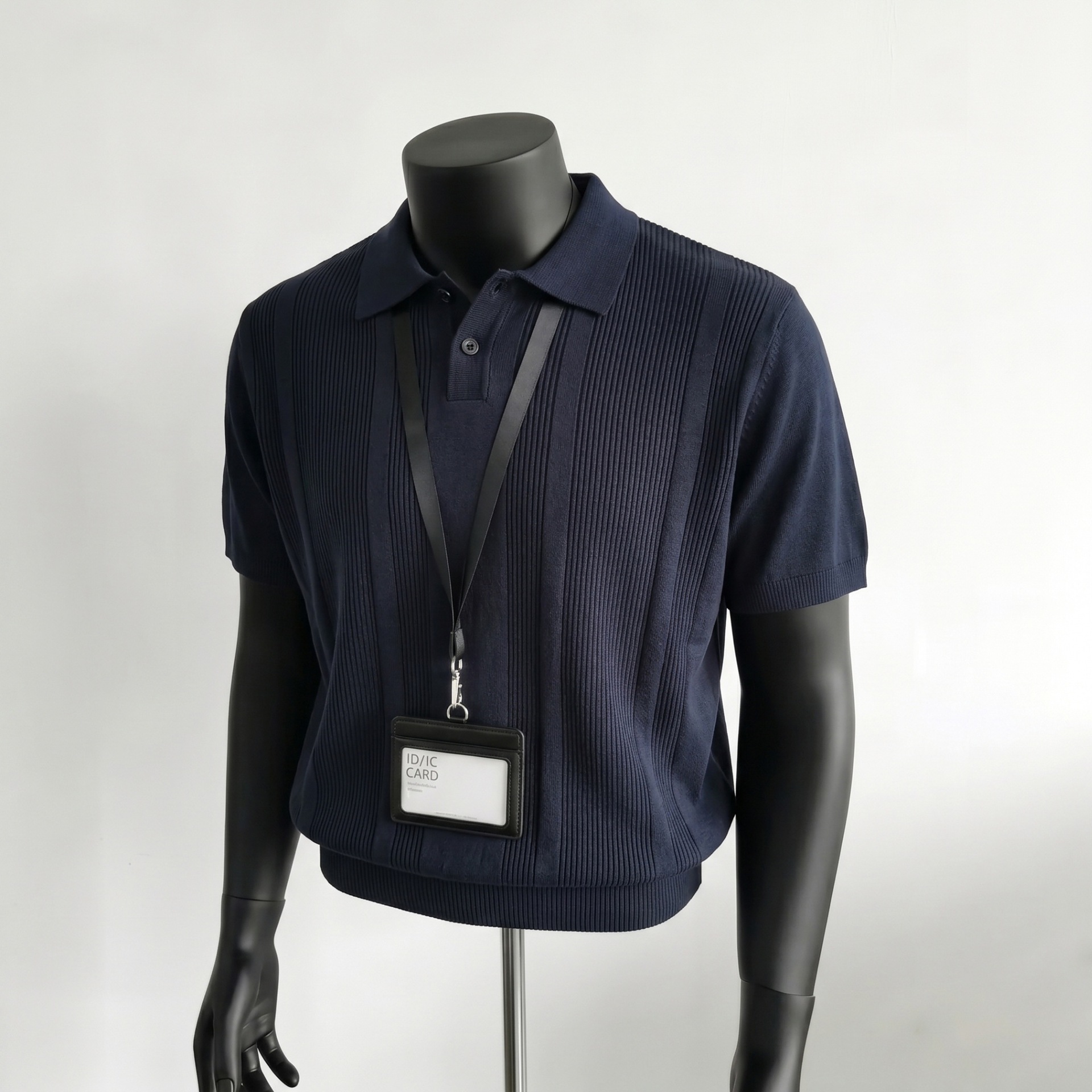 Camiseta polo camiseta de punto camiseta de manga corta camiseta de hombre textural con solapa vieja seda de hielo de alto nivel de verano fábrica transfronteriza al por mayor