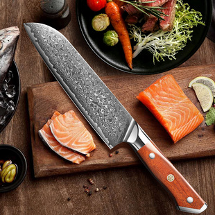 VG10 Damascus chef knife 7-inch Japanese knife household kitchen knife vegetable cutting knife women's special slicing knife