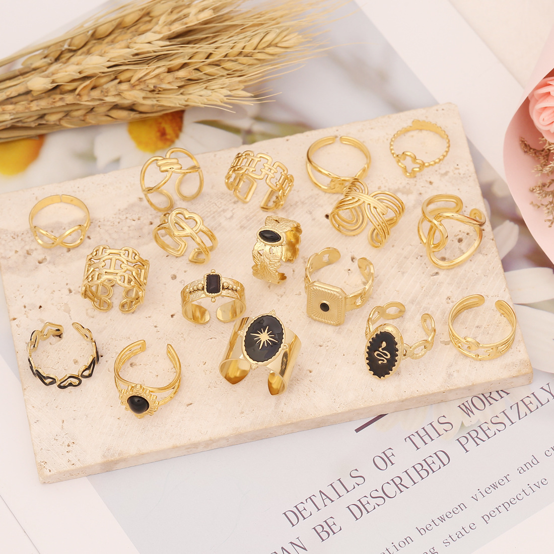 Fashion Geometric Stainless Steel Open Ring Plating Stainless Steel Rings