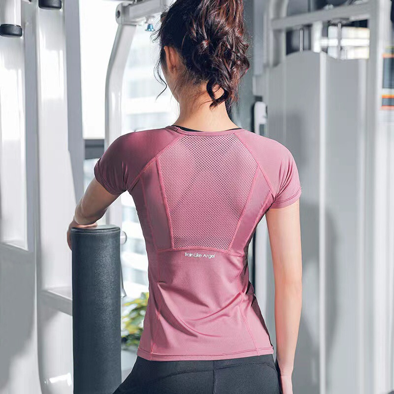 Sports Short-Sleeved Women's Quick-Drying Breathable Yoga T-Shirt Slimming Look Fitness Training Top Running Yoga Wear