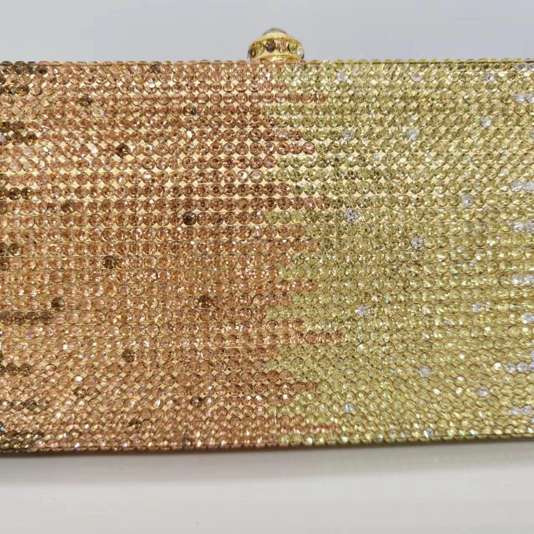 Nueva bolsa de cena de diamantes bolsa de cristal de color gradiente bolsa de banquete de mano bolsa de diamantes lleno bolsa de vestido de fiesta bolsa de mujer