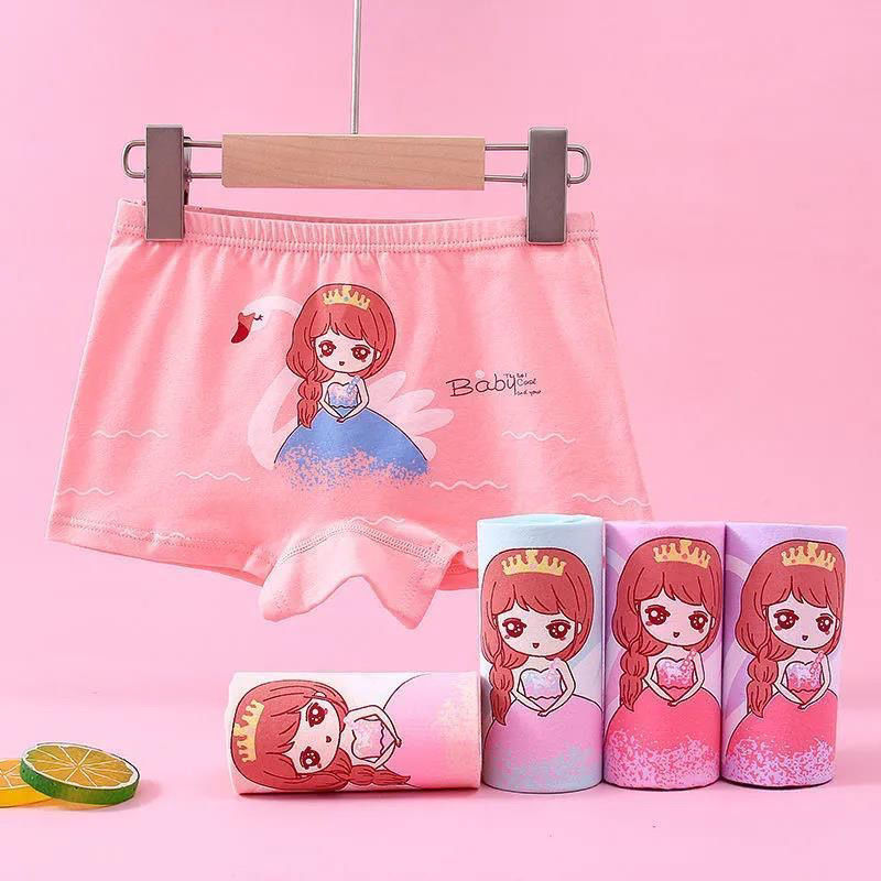 Children's Girls Cotton Straight Leg Four-Piece Shorts Non-Scratch Baby Toddler Youth Baby Shorts for Women