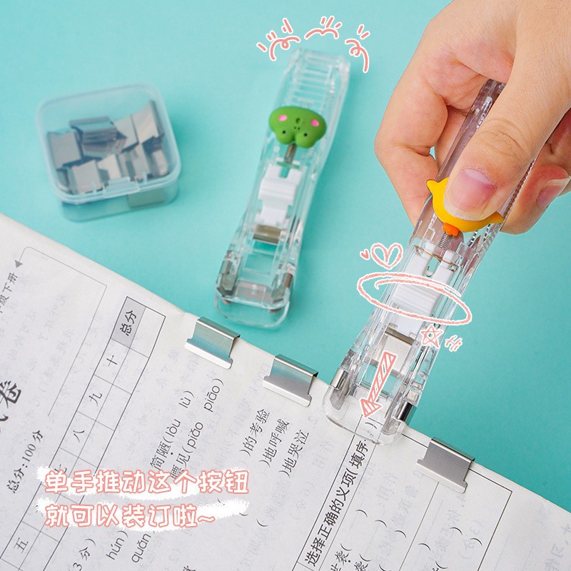 Learning office material organizer fixed clip creative invisible document binding clip Instagram style cartoon transparent push clip