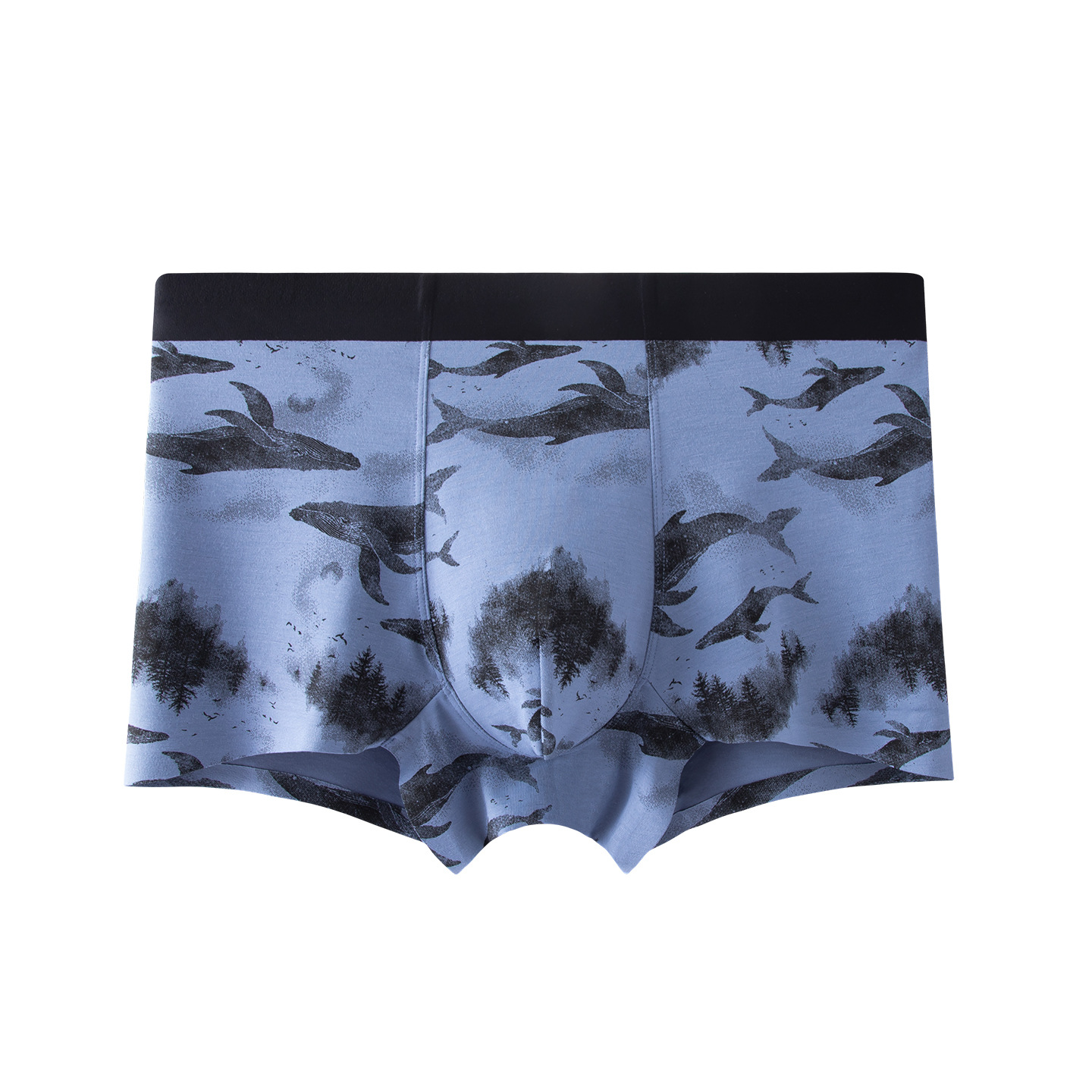 Tinta de tinta impresa de estilo nacional para hombre calzoncillos antibacterianos suaves y transpirables, calzoncillos sin marca, calzoncillos cortos para hombres