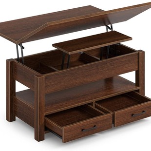 Coffee Table Lift Top, Multifunctional Convertible Coffee Table with Drawer Compartment for Home Office