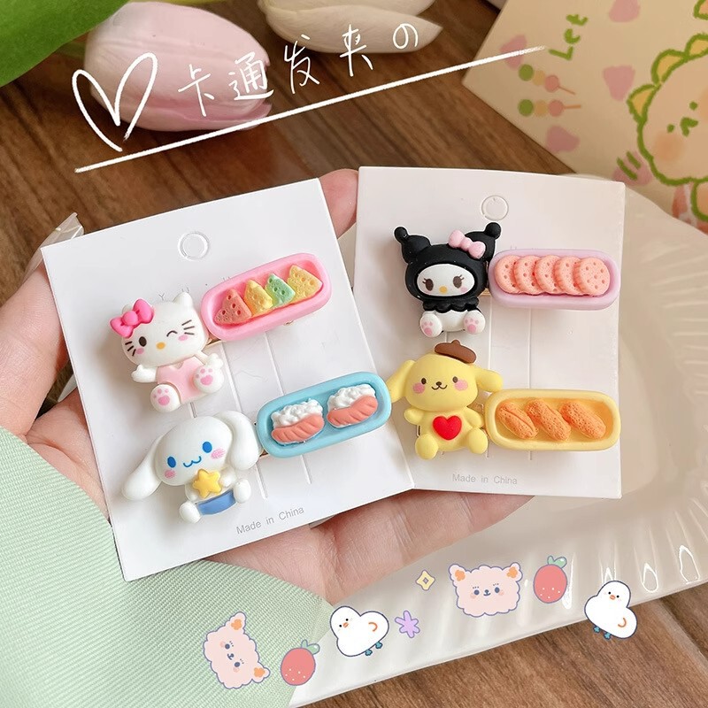 ヘアピンインかわいいクロミシナモンドッグヘアアクセサリーキャンディーカラーのヘアピンサイドクリップ海辺のアクセサリー女性のハイエンド|undefined
