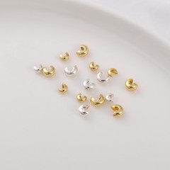 14k Color-Keeping Plated Half-Moon Clasp C-Cleave Handmade DIY Bracelet with Bead-Terminated Endings Decorative Material